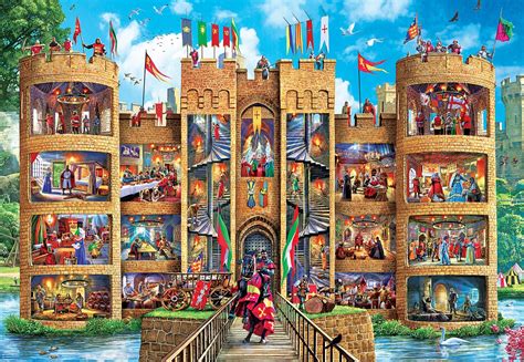 Jigsaw puzzle strategies, tips, and hints: Cut-Aways Medieval Castle 1000 Piece Large EZ Grip Jigsaw ...