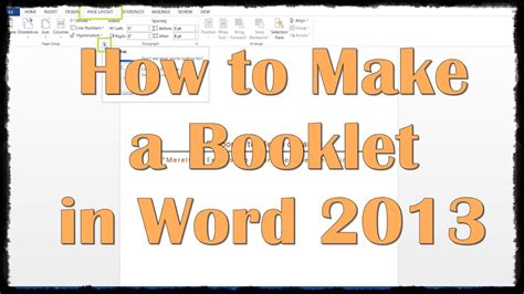 How to make a table spread across pages in microsoft word. How to Make a Booklet in Word 2013 - YouTube