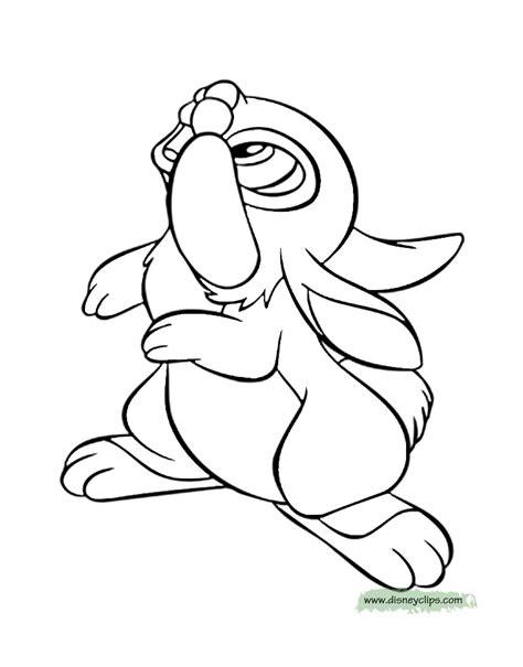 Bambi flower bunny rabbit thumper printable coloring page. Bambi Coloring Pages (2) | Disneyclips.com