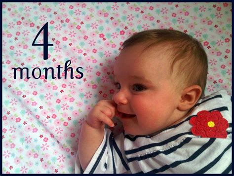Hand her a toy that rattles or makes crinkly sounds and watch her reaction when she grabs it. Miskabelly: Vintage Mamas and Babies Blog: 4 months old.