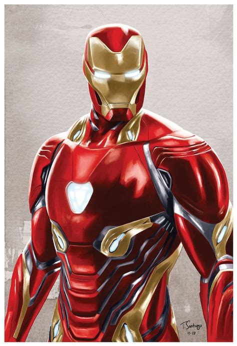 Character pages for iron man. iron man infinity war fan art by artist tony santiago | Iron man, Iron man drawing, Iron man art