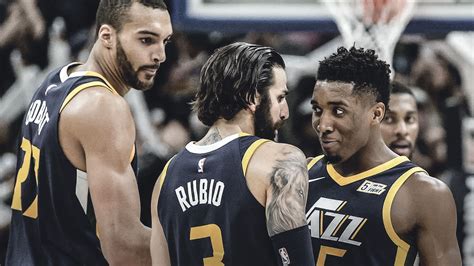 When did rudy gobert get recalled from the jazz? Rudy-Gobert-Ricky-Rubio-Donovan-Mitchell - SportBall