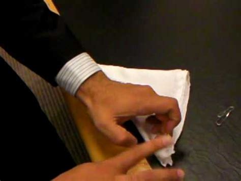 How to fold a handkerchief. How to fold a tux pocket handkerchief - single - YouTube