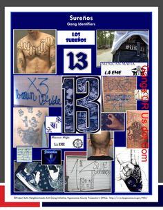 And the 13th letter, m, stands for master. SUR 13 Sureños, meaning Southerners in Spanish, are a Southern ...