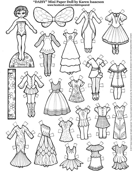 Maybe you would like to learn more about one of these? DAISY Mini Paper-Doll Coloring Page by Karen Isaacson | Etsy