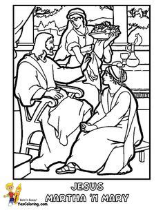 Peter healed a paralyzed man and raised tabitha from death back to life. Jesus with Mary and Martha Color Page | Ministry - VBS ...