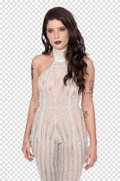 This is one of the more odd findings i have found recently. Halsey, standing woman wearing white halter-top see-through dress transparent background PNG ...