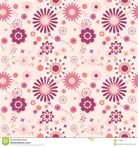 The scrapbooking papers and the textures. Seamless Floral Pattern In Pink Stock Vector ...