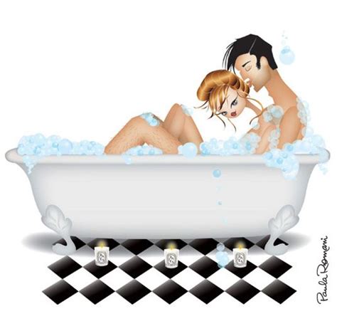 Start your luxury bubble bath by relaxing in the warm water. Couple in the tub | Bath couple, Couple drawings, Bath ...