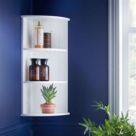 When you renovate or remodel a bathroom, you need to consider every aspect. Shelf Corner Unit White Colour Water Resistant Wooden ...