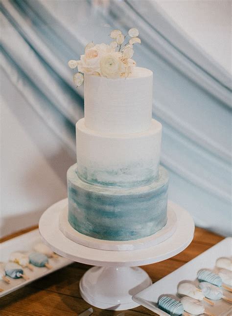 Торт на берегу океана (перевод ). Dusty Blue Wedding Inspired by The Ocean | Plain wedding ...