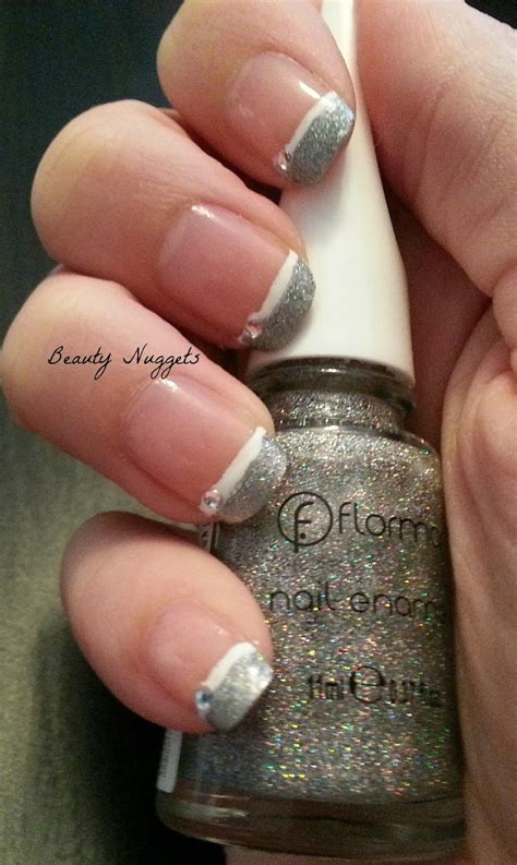 French tip manicures look good on everyone from young to old. Beauty Nuggets: Silver Glitter French Manicure