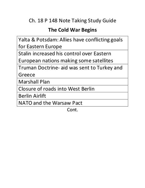 The french and indian war begins: Bestseller: Note Taking Study Guide Section 1 Answers