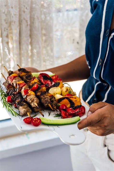 I've used pork, beef, chicken, venison, or even seafood, but i found a boneless leg of lamb that just begged for my grill. Lamb Shish Kabob Recipe with Yogurt Marinade | Recipe ...