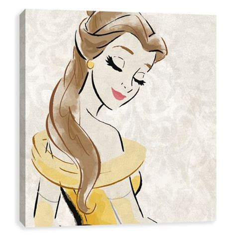 Disney Fashionista Canvas Wall Art - Belle Watercolor ... Disney fashionista canvas wall art entertainart.