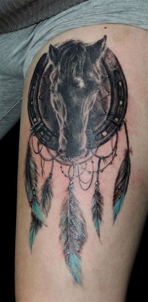 Since then we've offered stafford, virginia and the surrounding areas the best in custom progressive tattooing. Horse dreamcatcher tattoo | Cowboy tattoos, Horse tattoo ...