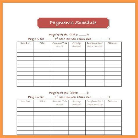 Every project boils down to money. Monthly Bill Payment Schedule Template | Budget planner ...