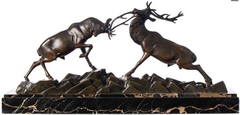 Rutting — present part of rut … Bronze Rutting Stags after Irene Rochard - Jethro Marles