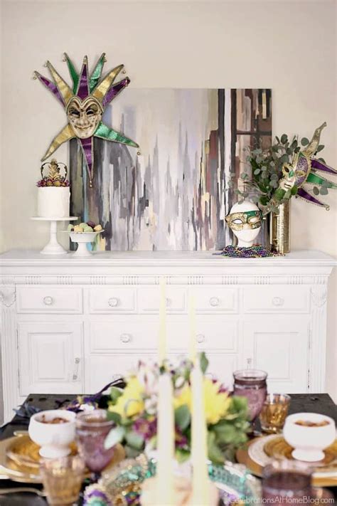 Just pick up a few southern ingredients, start mixing a cocktail, and you can bring it on home. Mardi Gras Party Tablescape & Menu - Celebrations at Home