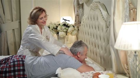 Happy ending massage showing 40 of 688. Mature Woman Giving Massage To Senior Man in Bed by stusya ...