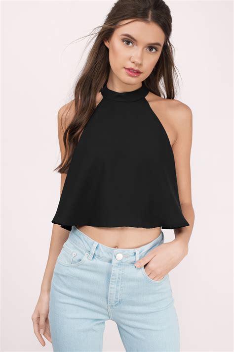 Trendsetters like the spice girls and britney spears took the fashion world on a roller coaster ride with this style. Flow With Me Crop Top in Black - $36 | Tobi US