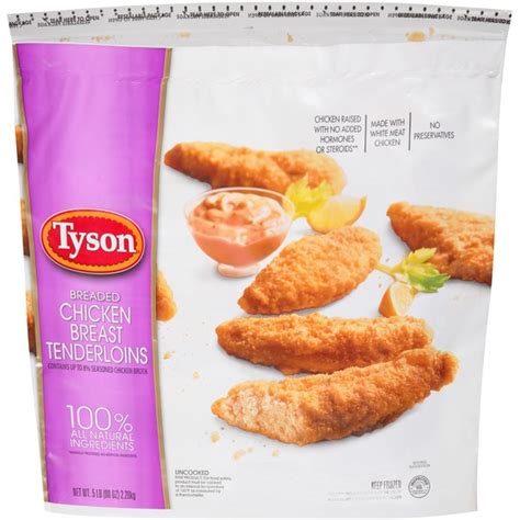 Tyson uncooked panko breaded chicken breast tenderloins. Tyson Breaded Chicken Breast Tenderloins (80 oz) - Instacart