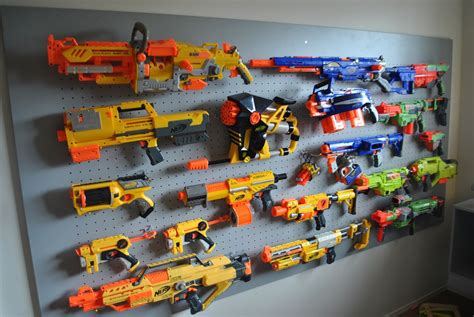 Have a bunch of nerf guns laying around and want to get them out of the way and also add an awesome nerf gun rack to your. Pin on Nerf guns