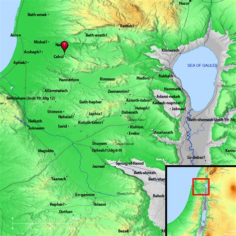Cabool, caubul, kabol, cabul (en); Bible Map: Cabul 2 (Cabul)