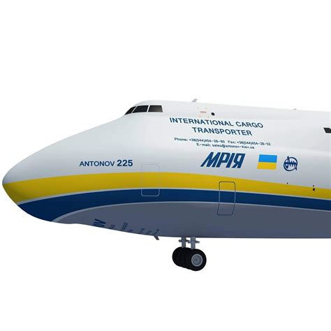 Cargo is loaded through the front of the aircraft as the nose can open up, allowing. Antonov An-225 Mriya 3D Model