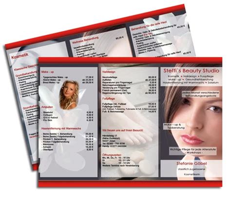 Flyer vorlage preisliste kosmetikstudio gewerbe nagelstudio vorlagen haar und beauty modell zertifikat vorlage webdesign angebote flyer vorlage preisliste kosmetikstudio vorlagen karten. Werbeflyer, Werbung, Broschüren Gestaltung und Druck ...