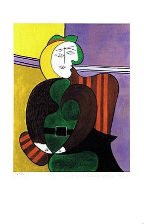 ﻿ woman in a red armchair. Pablo Picasso The Red Armchair Art Print Value