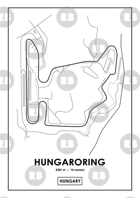The hungaroring circuit is 20km to the northwest of the center and can be reached fairly easily by train, bus or taxi. Hungaroring - Hungary Track Map | Map poster, Map, Poster