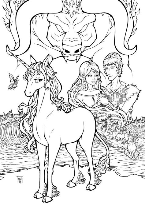 Malvorlagen pro kinder sind überall online. The Last Unicorn Lines by TashOToole | Unicorn coloring ...