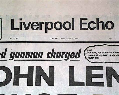 Headlines linking to the best sites from around the web. Death of Beatle John Lennon, in a Liverpool newspaper... - RareNewspapers.com