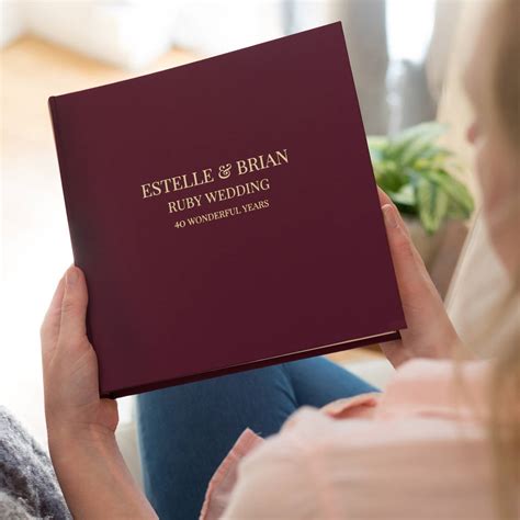 A unique and perfect gift for weddings, baby showers. Personalised Ruby Wedding Album By Be Golden | notonthehighstreet.com