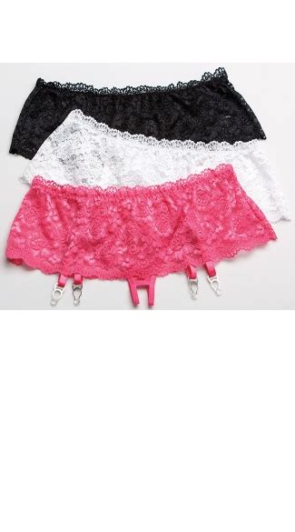 These matching lingerie sets come in three pieces: Lace and Ruffles Crotchless Gartini, Lace Garter Panties ...