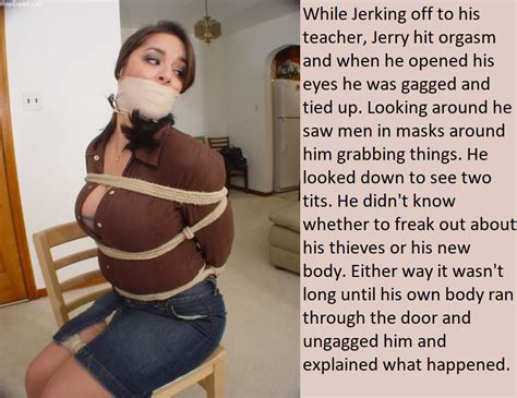 Other times, someone might be tied up humorously as the result of some mishap. Sharp TG Caps: Gagged and Tied