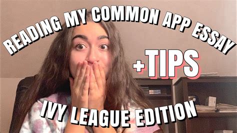 The best and worst news is that there is only one requirement when writing your common app essay. Reading My Common App Essay (Ivy League Edition) || Cecile ...