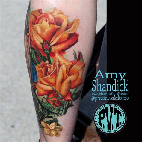 Rose tattoo meaning it's perfectly valid to pick a tattoo on a whim, but choosing one with a personal meaning adds another reason to sit through the discomfort of a long inking session. orange rose tattoos | Realistic rose tattoo, Rose tattoos ...