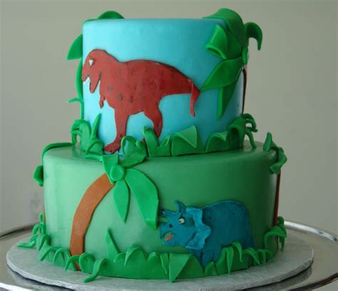 Cake filling ideas for chocolate cake. Dinosaur Cake Front, Chocolate Cake with Chocolate Mousse ...