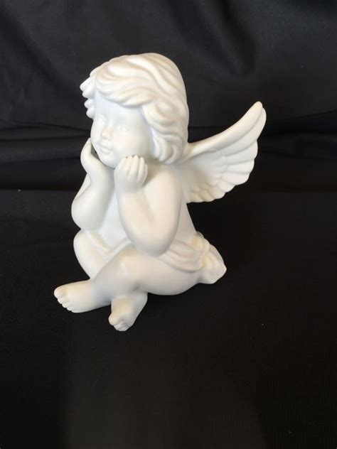 An exhibition of the decorated surface (cat.), 1982 ROSENTHAL STUDIO HAUS BISQUE SEATED CHERUB FIGURINE