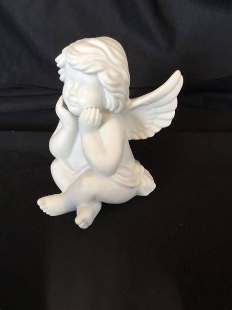 Rosenthal studio haus ⭐ , ⓜ ploschad aleksandra nevskogo 1, russia, saint petersburg, ispolkomskaya ulitsa, 12: ROSENTHAL STUDIO HAUS BISQUE SEATED CHERUB FIGURINE