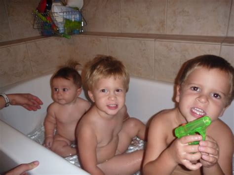 Bathing too often can dry your baby's skin. The Cross Family: 3 Boys in a Tub