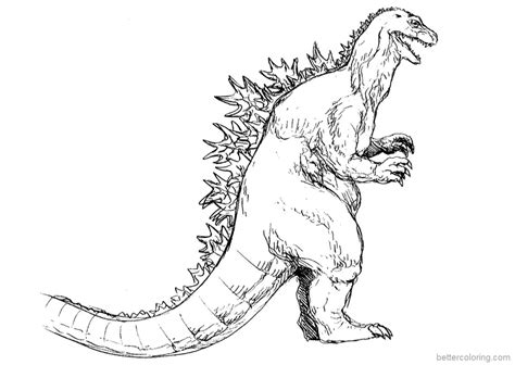 Step by step drawing tutorial on how to draw a godzilla godzilla is a dinosaur character from godzilla movie. Godzilla Coloring Pages - Free Printable Coloring Pages