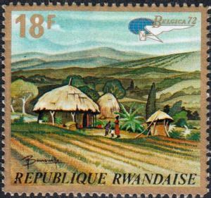 To climate proof the rural settlement program of rwanda via ecosystems/ landscape approach piloted in. Timbre: Rwanda landscape & Emblem (Rwanda) (Belgica72) Mi ...