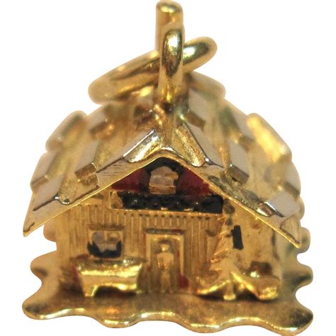 Maybe you would like to learn more about one of these? Remarkable 3D Moveable Log Cabin Charm/Pendant in 18K ...