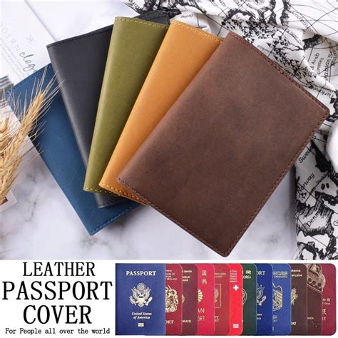 Maybe you would like to learn more about one of these? High-end Genuine Leather Passport Cover Solid Credit Card Holder Vintage Men Women Passport Ca ...