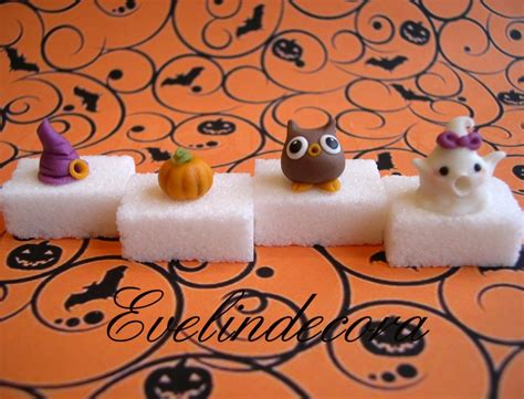 Zuccherini decorati con pasta di zucchero, ideali anche. Zollette decorate con pasta di zucchero Halloween ...