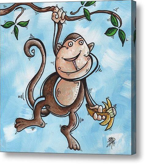 One way to pull off a whimsical nursery is with really big items, and this room has a couple of great ones. Childrens Whimsical Nursery Art Original Monkey Painting ...