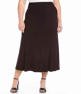  Kane Plus Size Fluid Jersey Knit A Line Tea Length Skirt Dillard 39 S